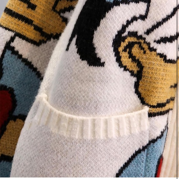 Cartoon Character Knit Cardigan - Picture 4 of 6